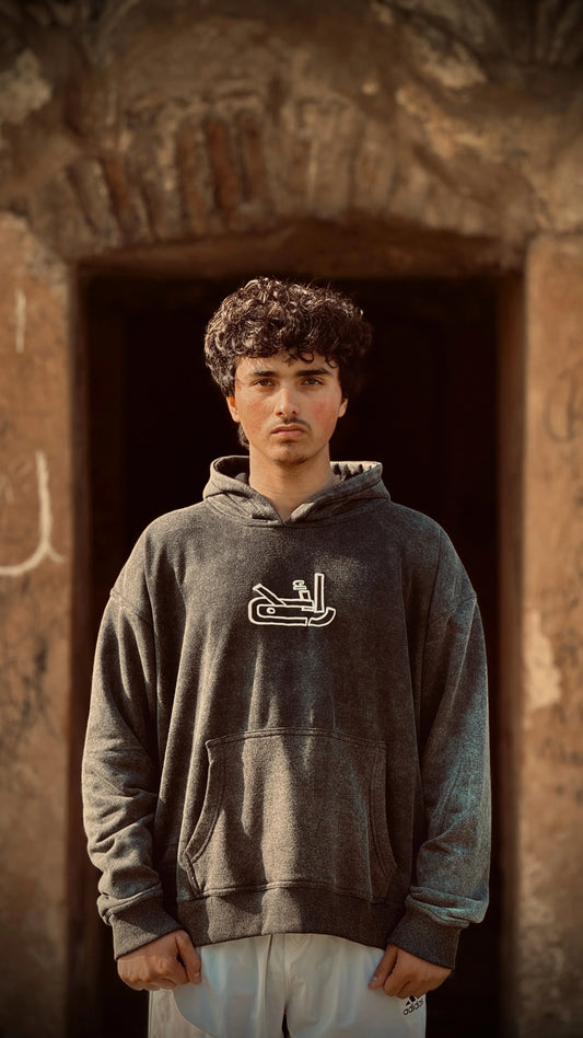 Black Acid Wash Hoodie