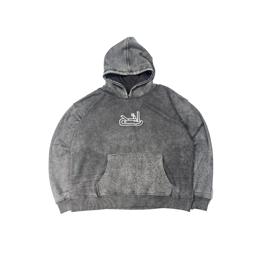 Black Acid Wash Hoodie