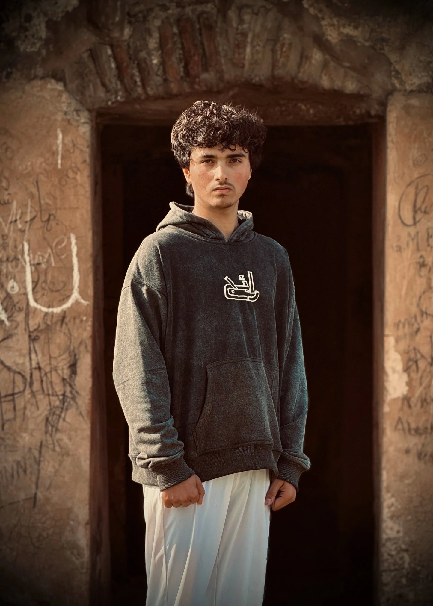 Black Acid Wash Hoodie