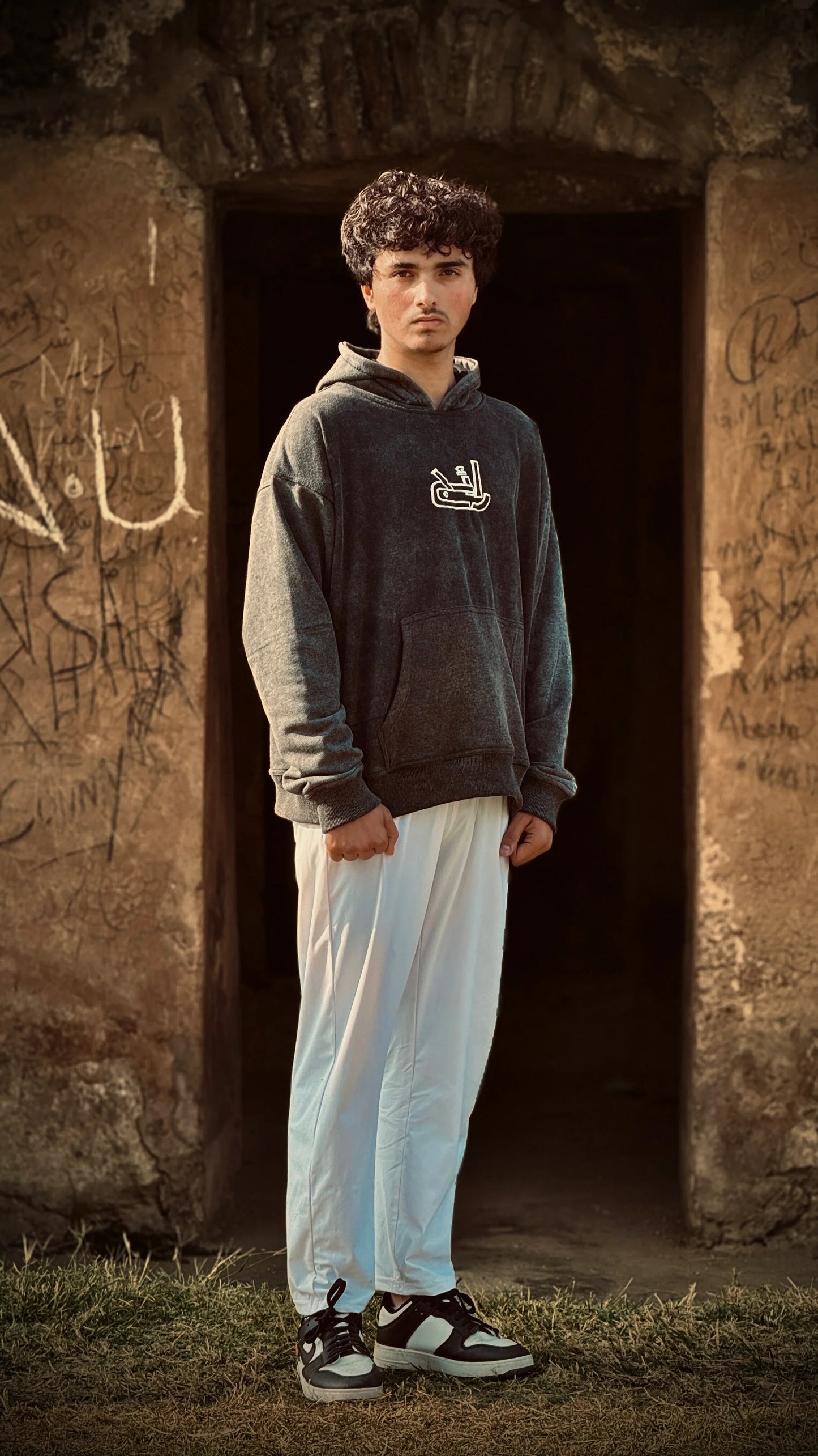 Black Acid Wash Hoodie