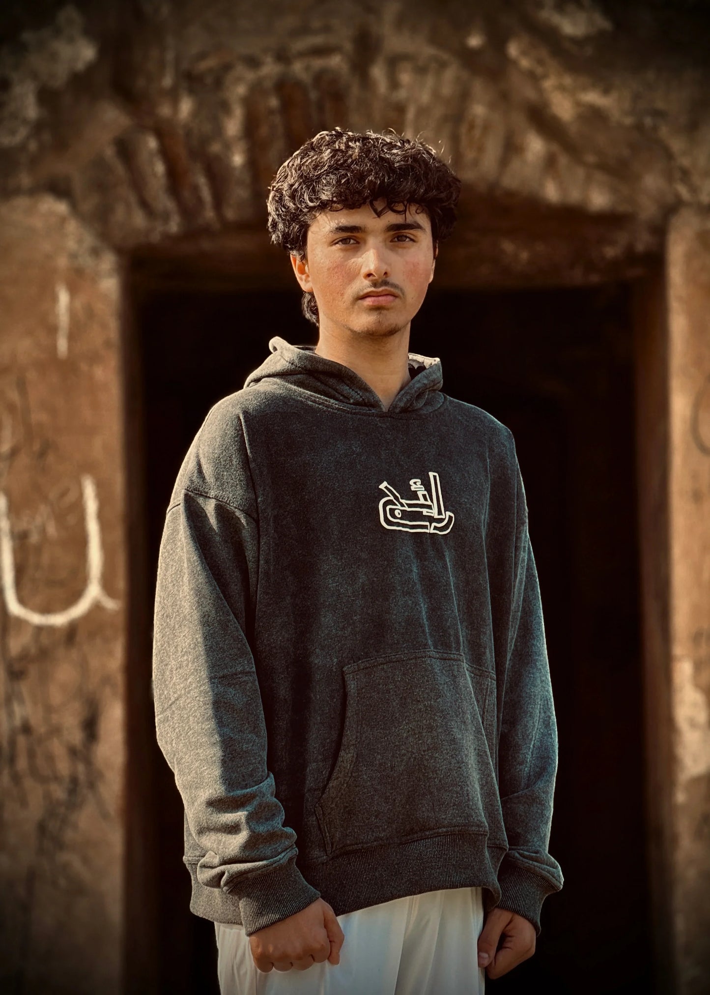 Black Acid Wash Hoodie