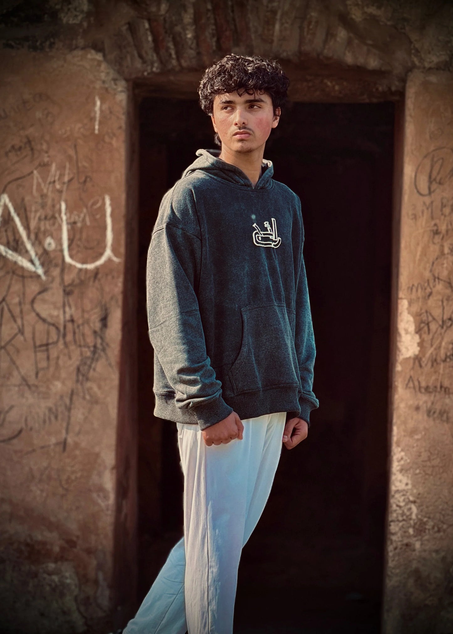 Black Acid Wash Hoodie